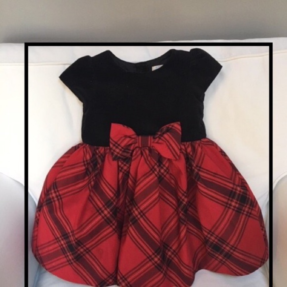 Velvet and plaid dress